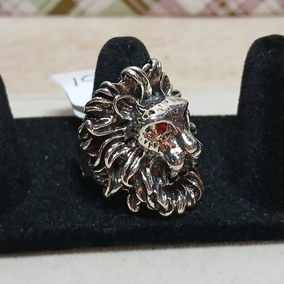 NWOT Fashion Jewelry Silver Tone Lion Head Men's Ring Size 10 #11 - Picture 8 of 14